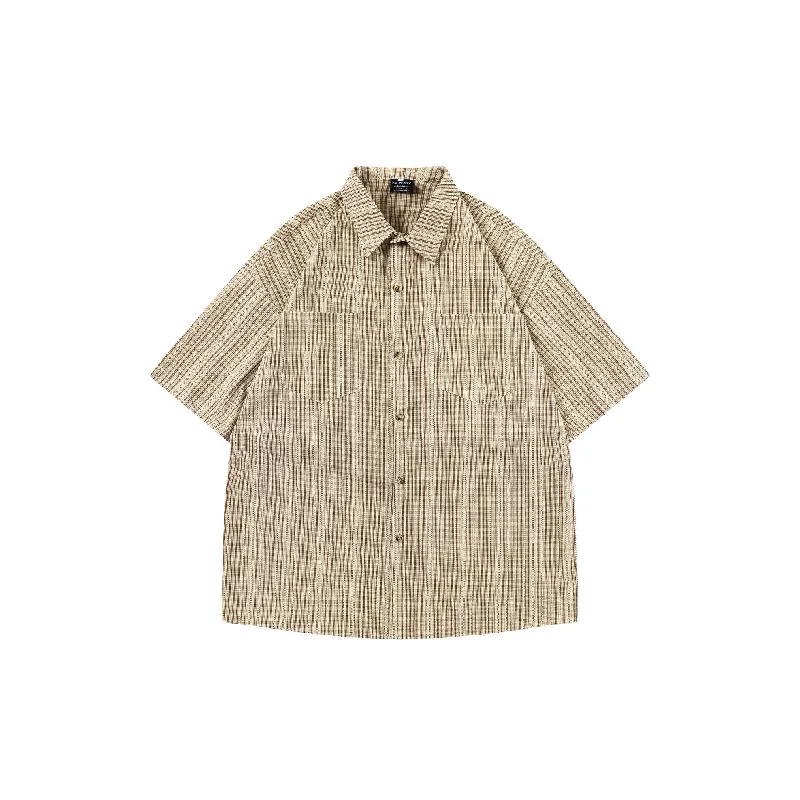 Retro Plaid Cotton Polyester Blend Shirt Unisex-2