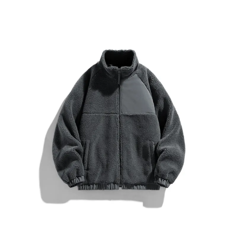 Double sided Wearing Lambskin Cotton padded Fashionable Fleece Plaid Warm Thickened For Teenagers Jacket
