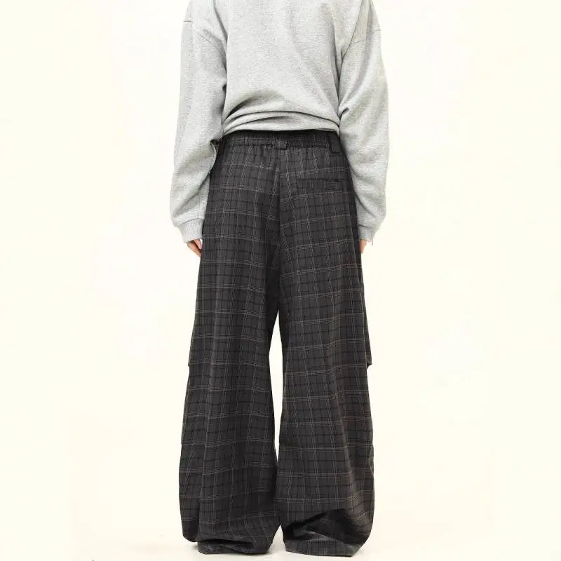 Retro Plaid Casual Pants-3