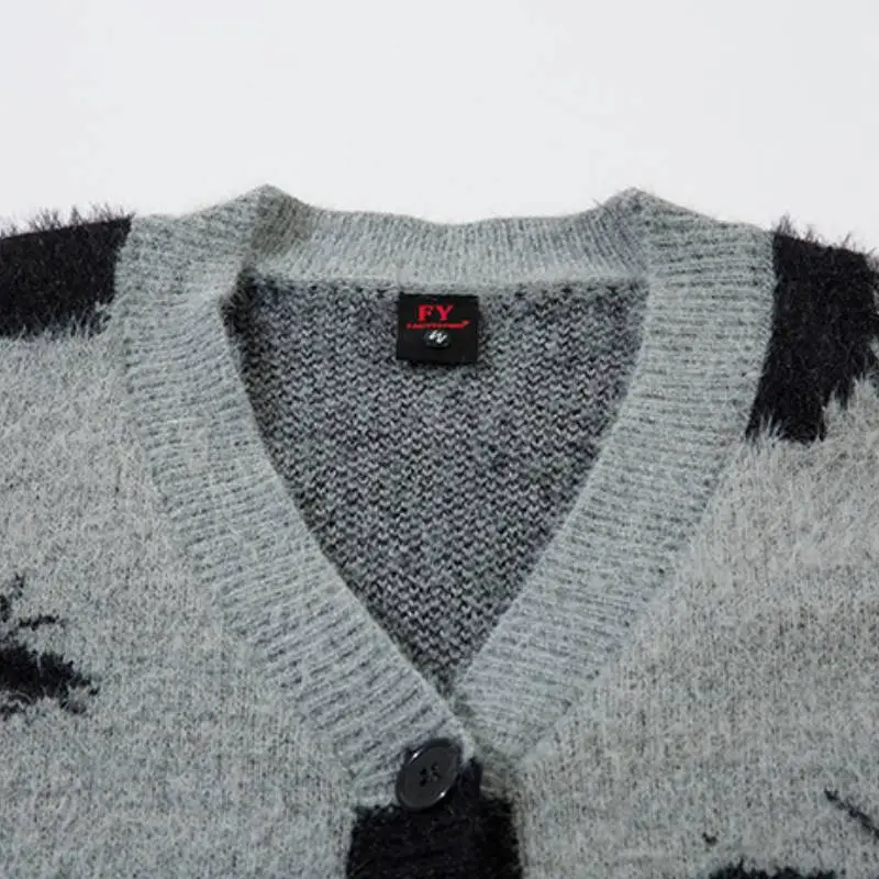 Retro Butterfly Contrast Color Cotton Blended Fabric Sweater-4