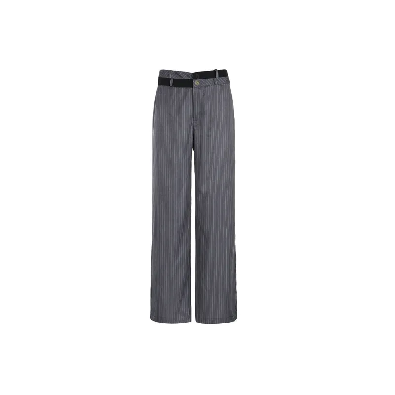 Casual Loose Straight Leg Suit Trousers Women-0