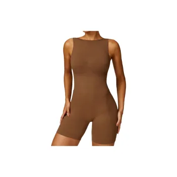 Fashionable Sporty Seamless Knit Nylon Spandex Fabric Bodysuit Women