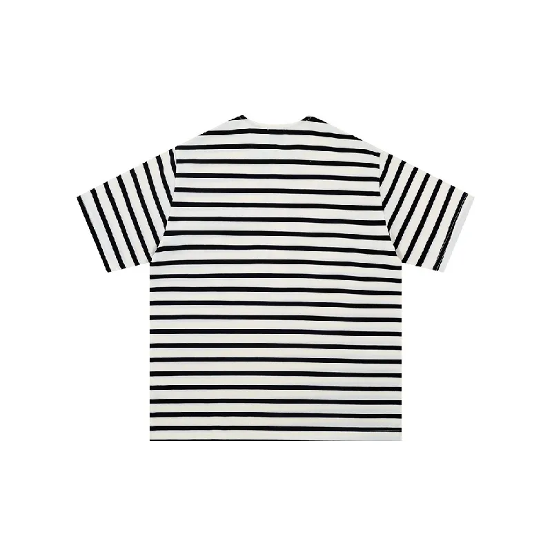 Casual Striped 100% Cotton T Shirt-3