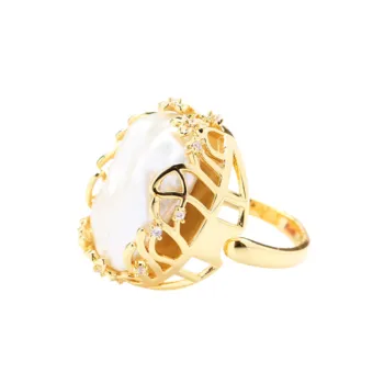 Retro Pearl Two Color Ring