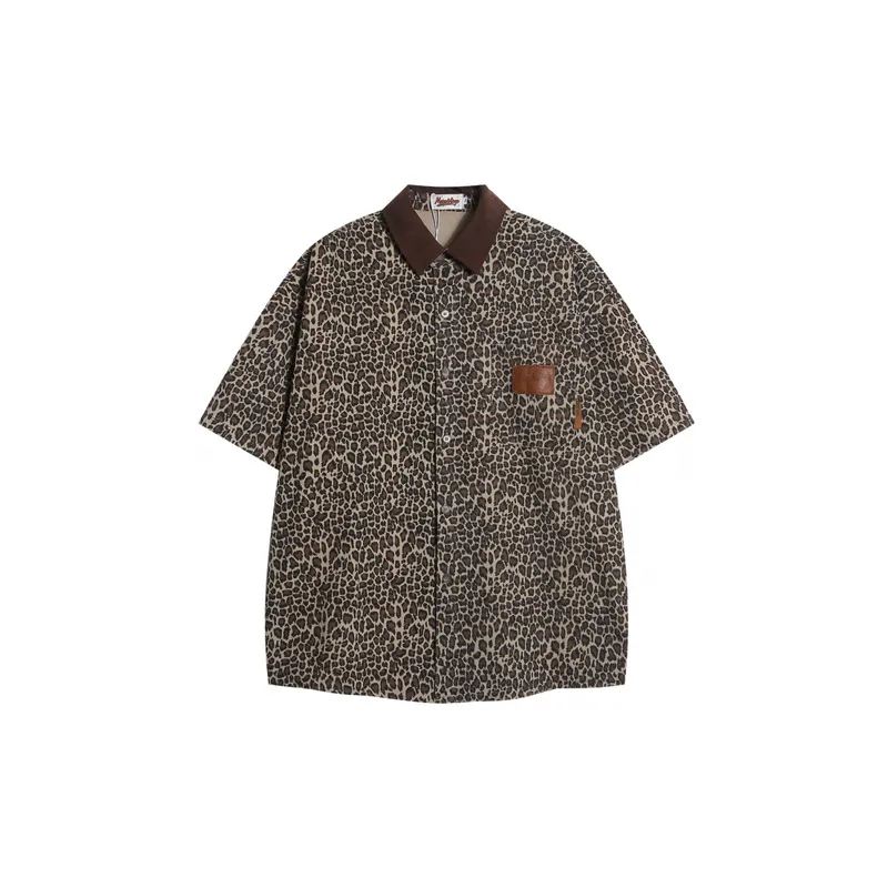 Trend Leopard Print Short Sleeve Shirt