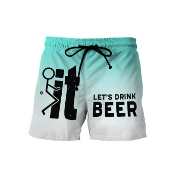Fashionable Print Letter Beach Shorts
