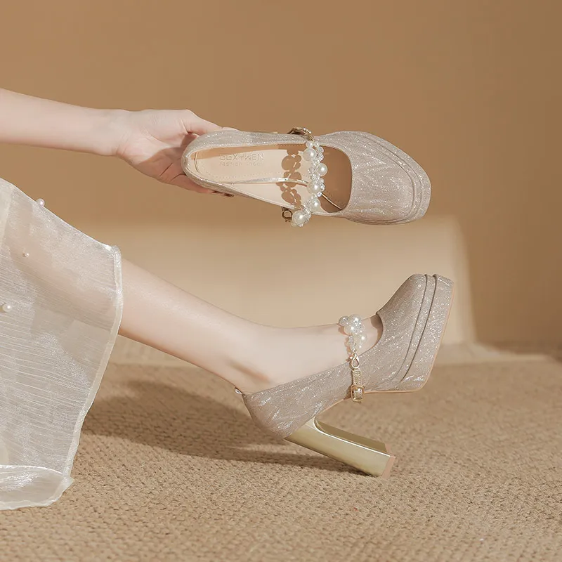 Basics Rhinestone High Heels-4