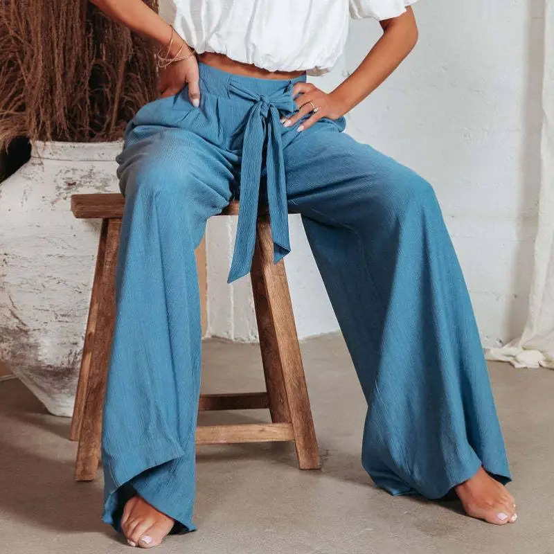 Simple Print Casual Pants-5