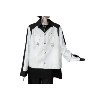 Black and White Stitching Contrast Color Jacket