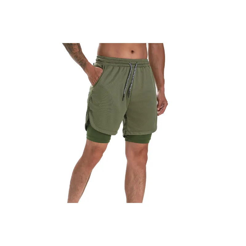Basics Loose Blended Synthetic Fabrics Sports Shorts-5