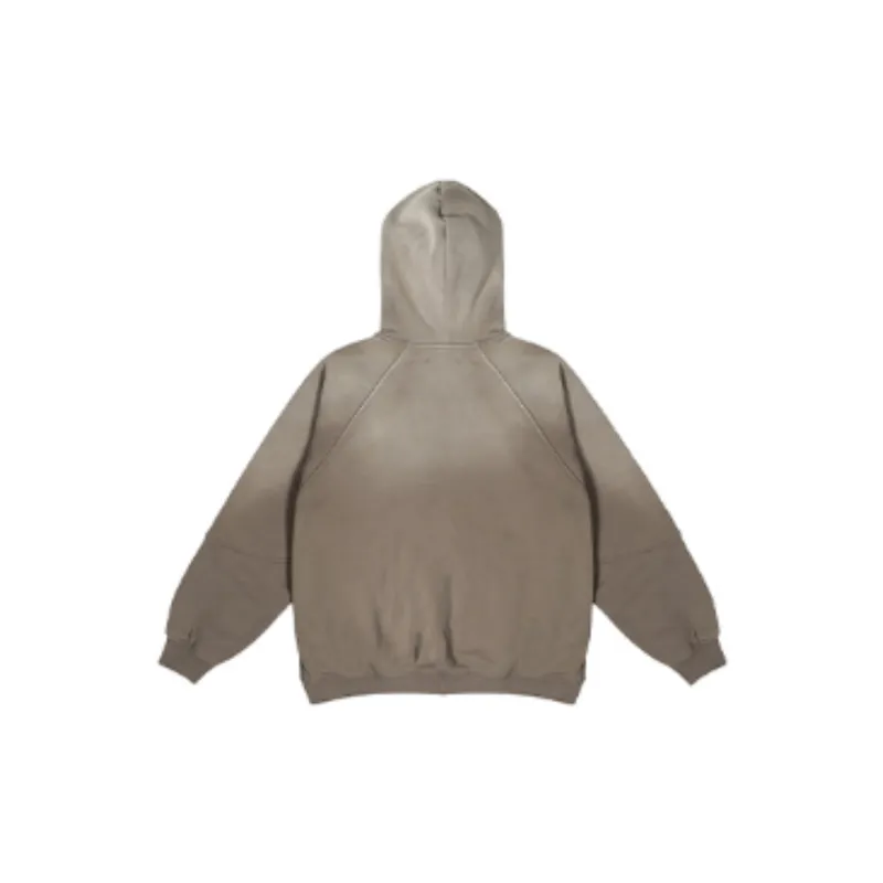 Gradient Color matching Old Oversize Loose Hooded Sweater-1