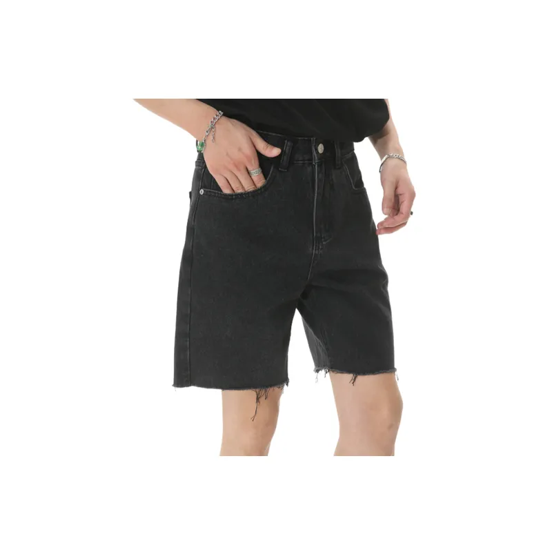 Retro Raw Edge Shorts-4