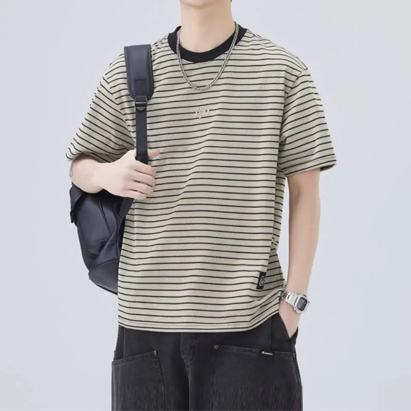 Casual Loose Blended Synthetic Fabrics T Shirt-1