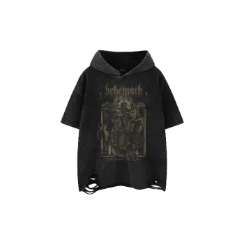 Fashionable Ripped Cotton Blended Fabric T Shirt Unisex