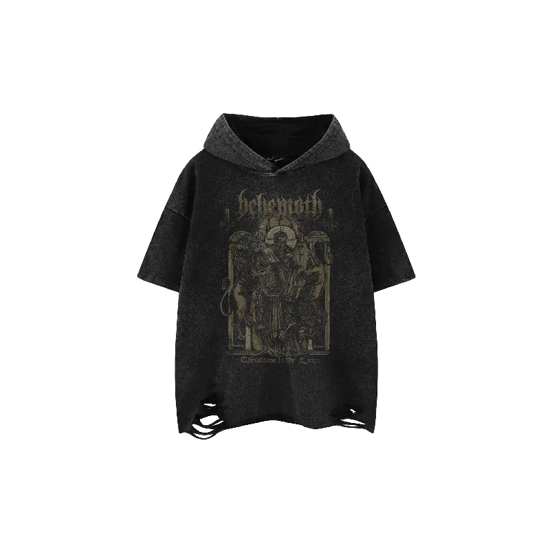 Fashionable Ripped Cotton Blended Fabric T Shirt Unisex-2