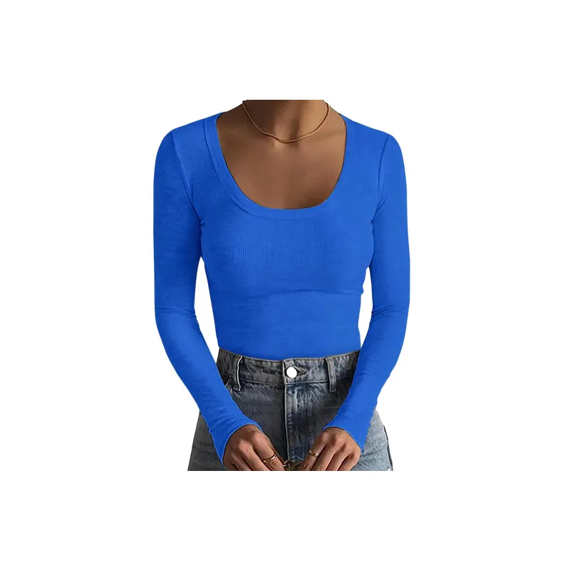Basics Simple Polyester T Shirt Women-2