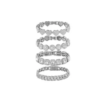 Hip Hop Heart Shaped Diamond Bracelet
