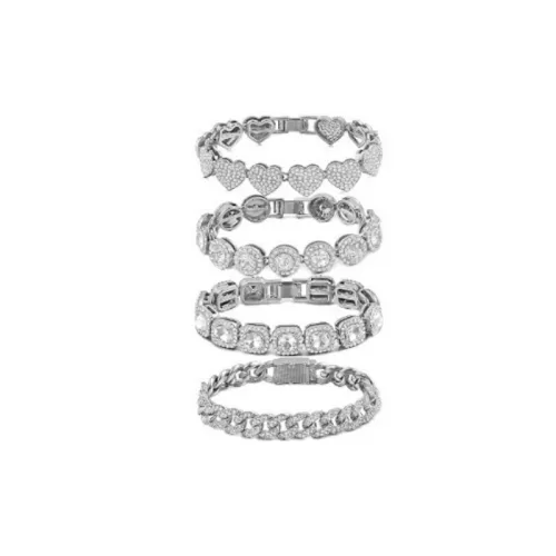 Hip Hop Heart Shaped Diamond Bracelet