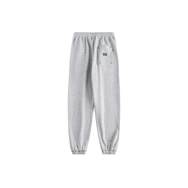 Solid Color Fleece lined Casual Pants-3