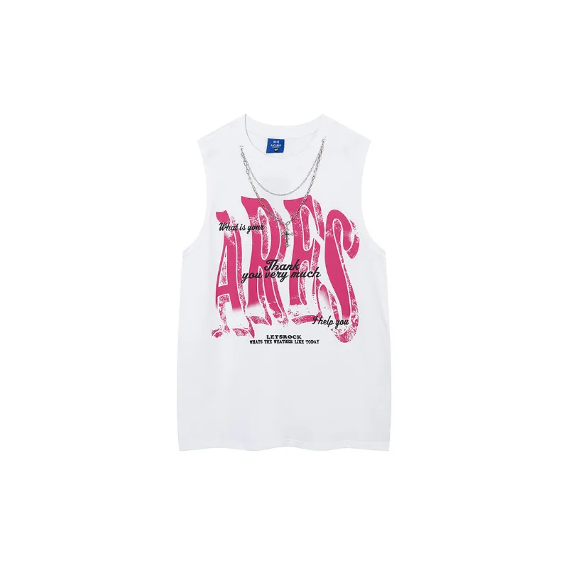 Graffiti Printed Necklace Vest-0