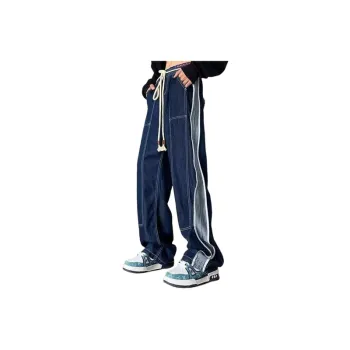 Stitching Casual Wide Leg Pants