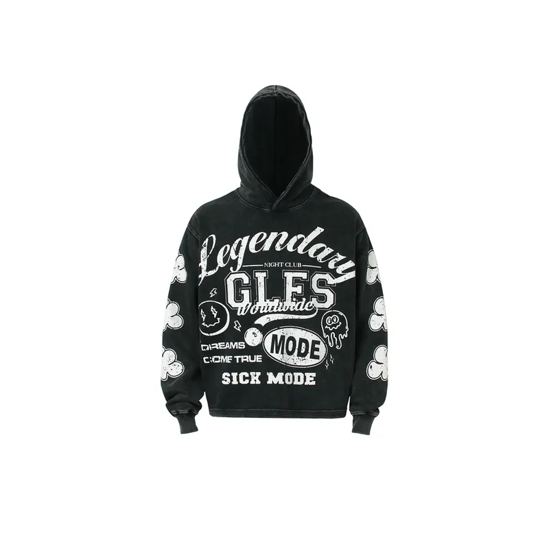 Hip Hop Contrast Retro Old Duffy Sweater-0