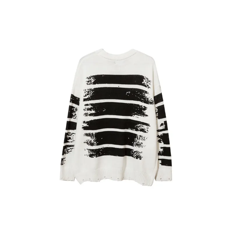 Hip Hop Printed Letter Long Sleeve Knitwear-1