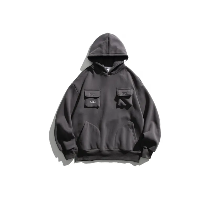 Fleece lined Heavy Hooded Trendy Brand Thickened Top-8