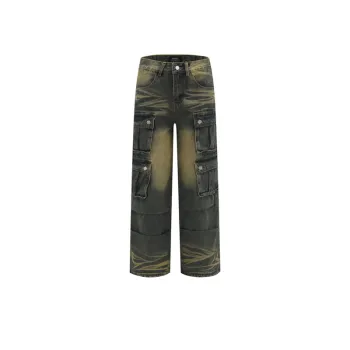 Washed Dressed Multi Pocket Tooling Jeans