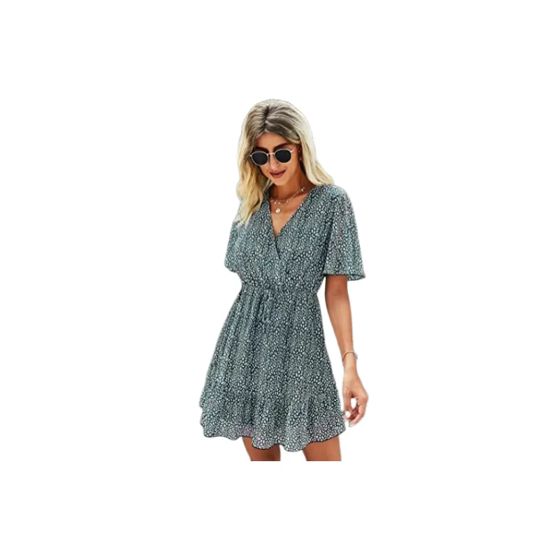 Casual Floral Polyester Dress Women-6