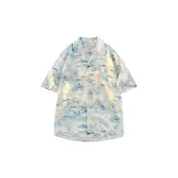 Simple Tie Dye Blended Synthetic Fabrics Shirt