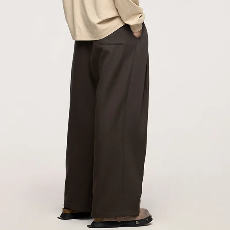 Casual Loose Blended Synthetic Fabrics Suit Trousers-3