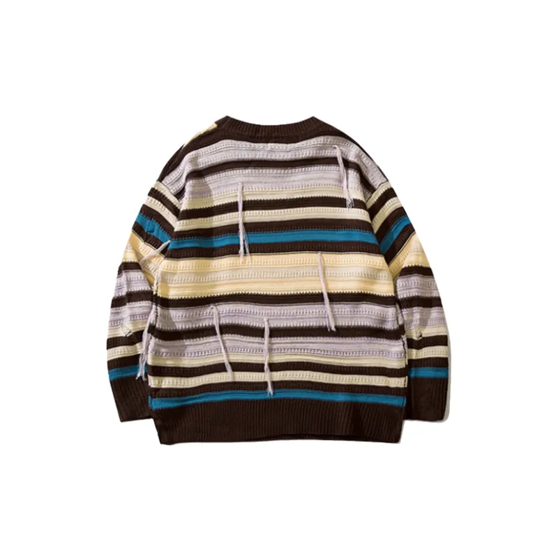 Striped Loose Long Sleeve Knitwear-7