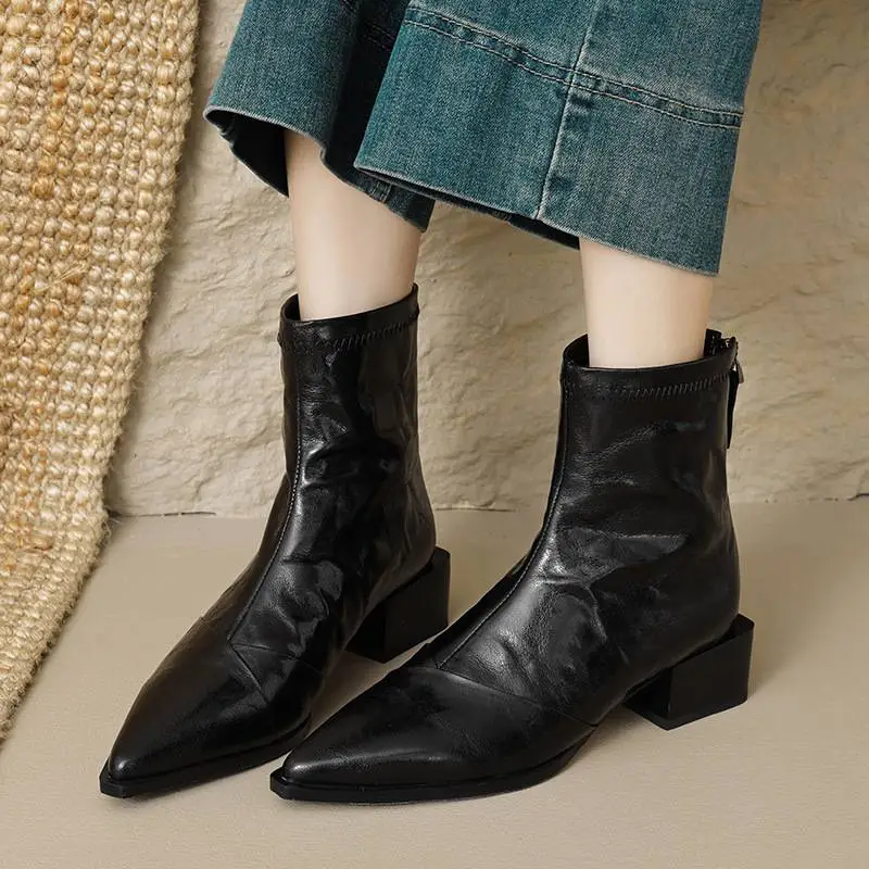 Elegant Zipper Ankle Boots-5