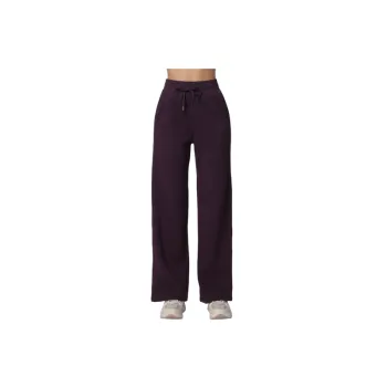 Loose Straight Leg Brushed Fabric Casual Pants Women