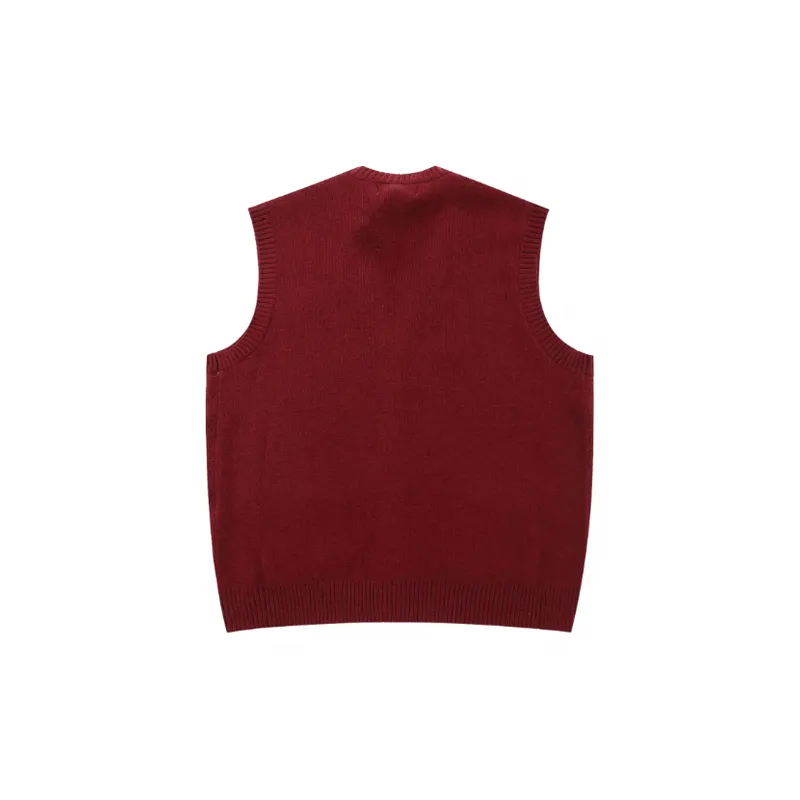 Loose Design Contrast Color Jacquard Vest-1