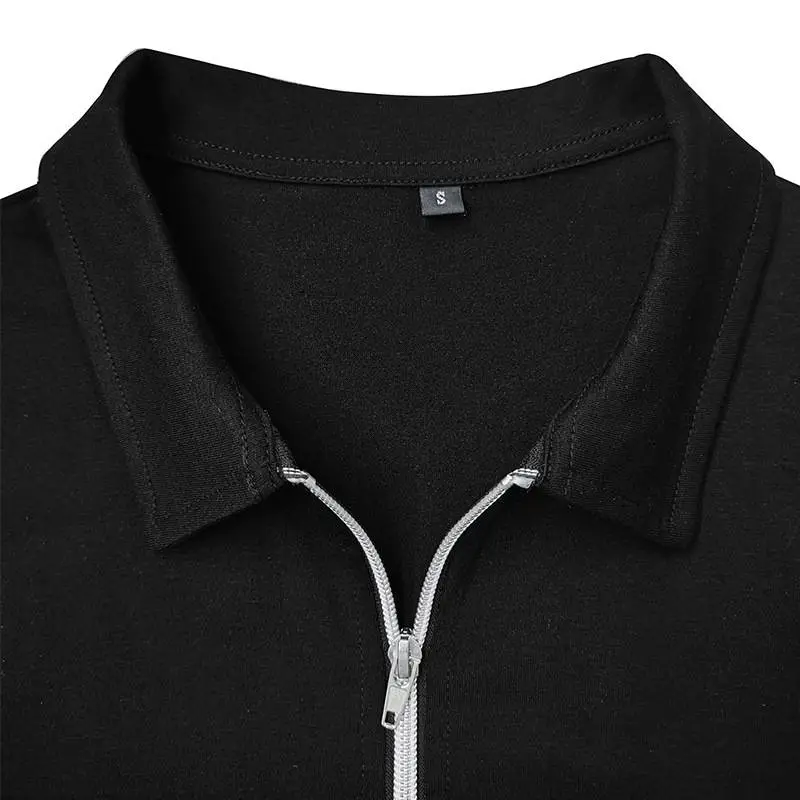 Casual Long Sleeve Cotton Blended Fabric Polo-4