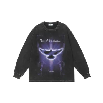 Design Washed Long Sleeve T Shirt