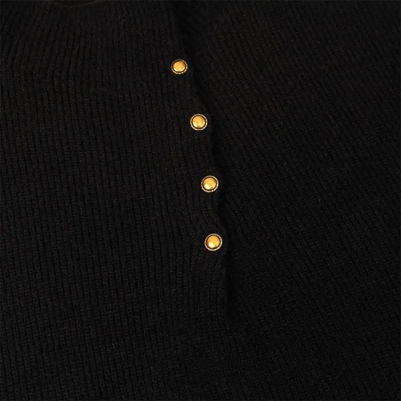 Simple Plain Blended Synthetic Fabrics Sweater-6