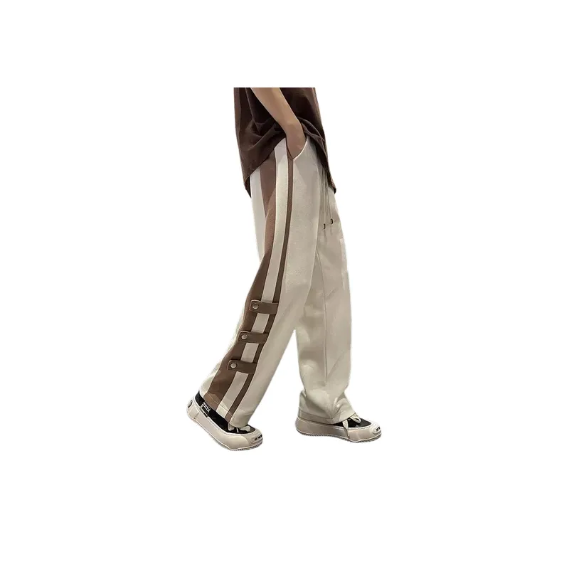 Trendy Brand Stitching Contrast Pants-1