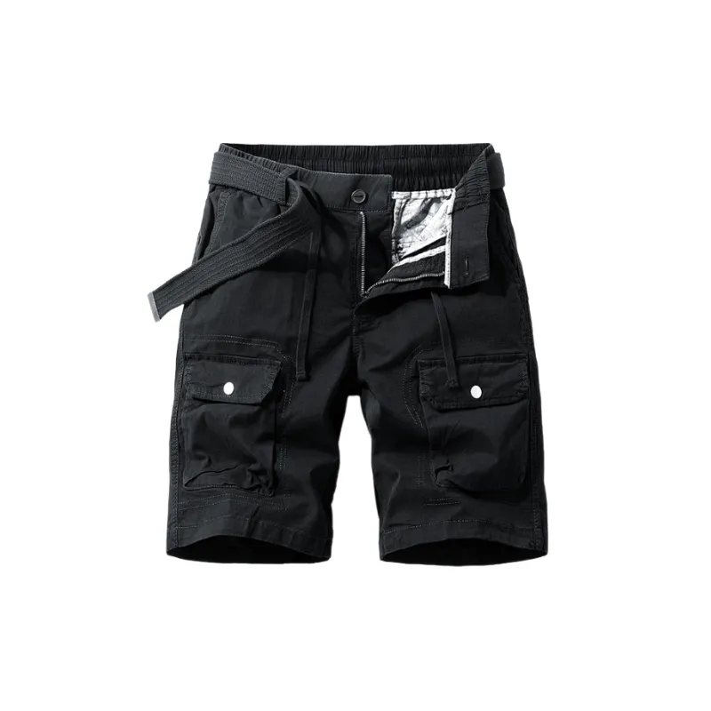 Trendy Washed Berber Fleece Cargo Shorts-8