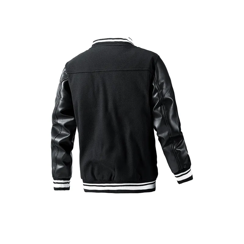 Slim Thin Cotton Wool Color Blocked Jacket-8
