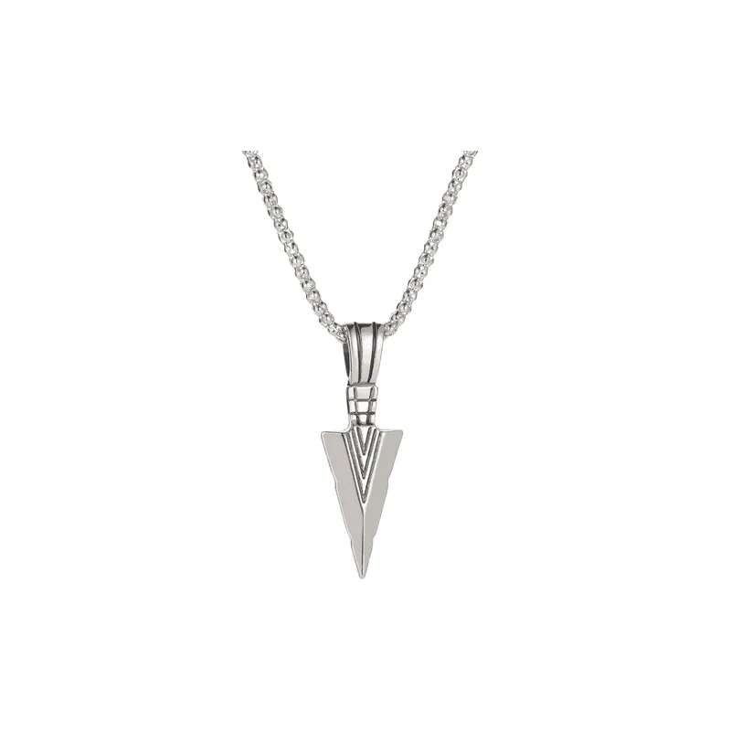 Retro Triangle Spearhead Necklace-3