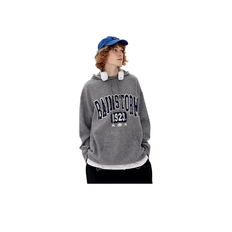 College Style Niche Knit Hoodie-2