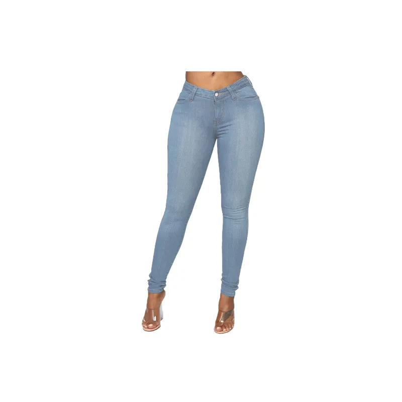 Casual Plain Jeans Women-6