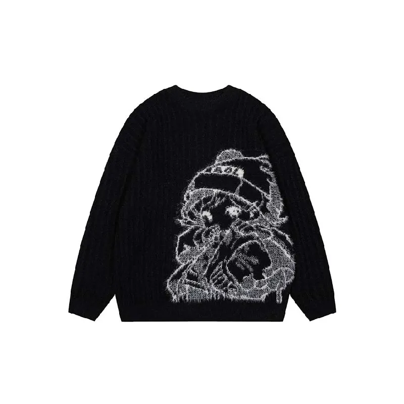 Fashionable Loose Blended Synthetic Fabrics Sweater-0
