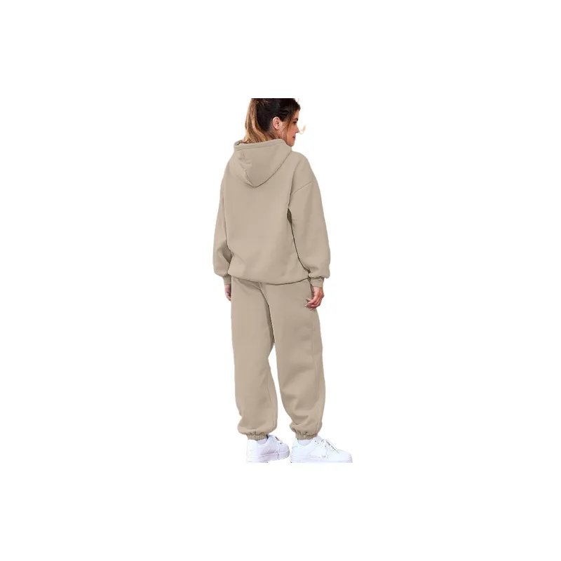 Casual Sporty Polyester Sweatshirt Set Women-7