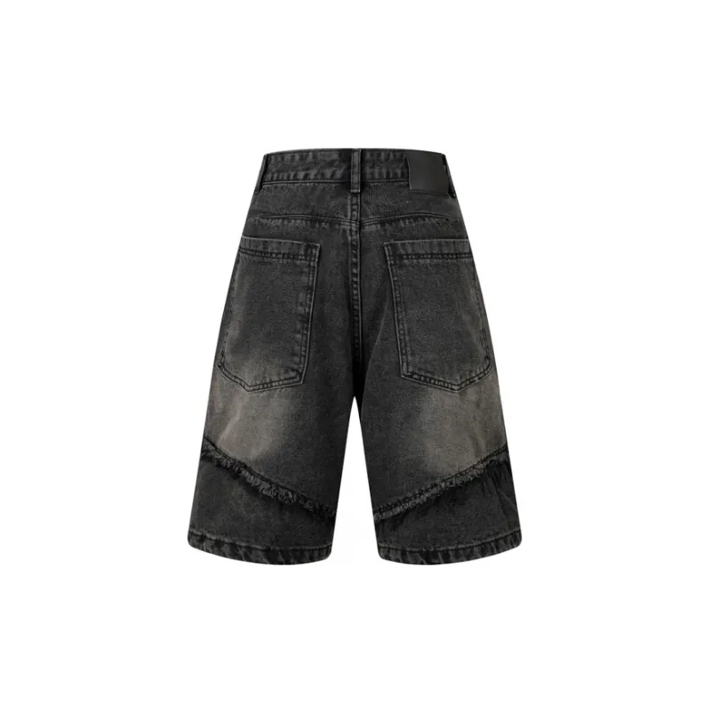Retro Washed Denim Shorts-1