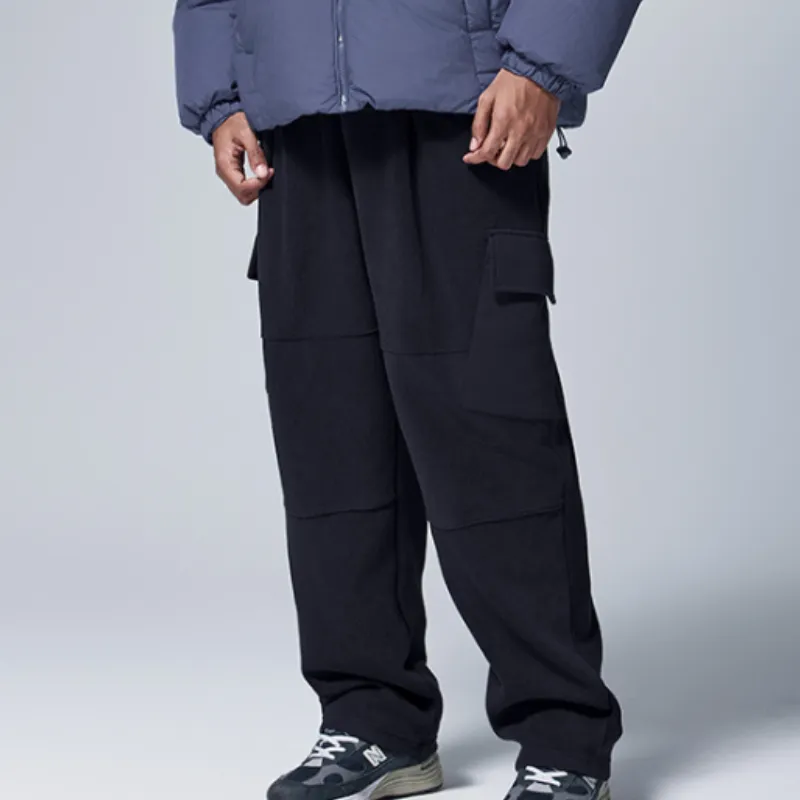 Loose Straight Leg Polyester Casual Pants-14