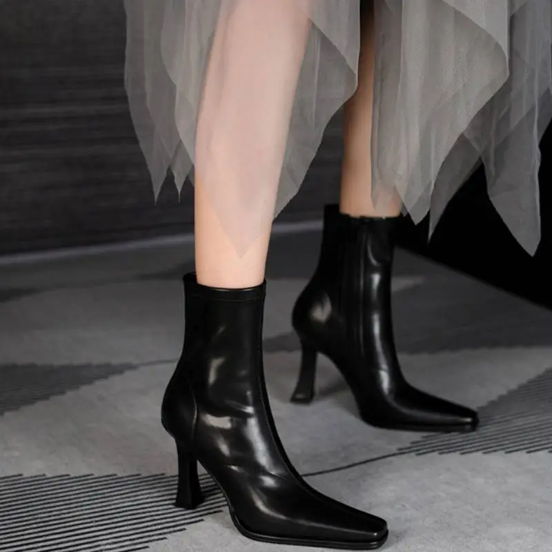 Basics Zipper Ankle Boots-4